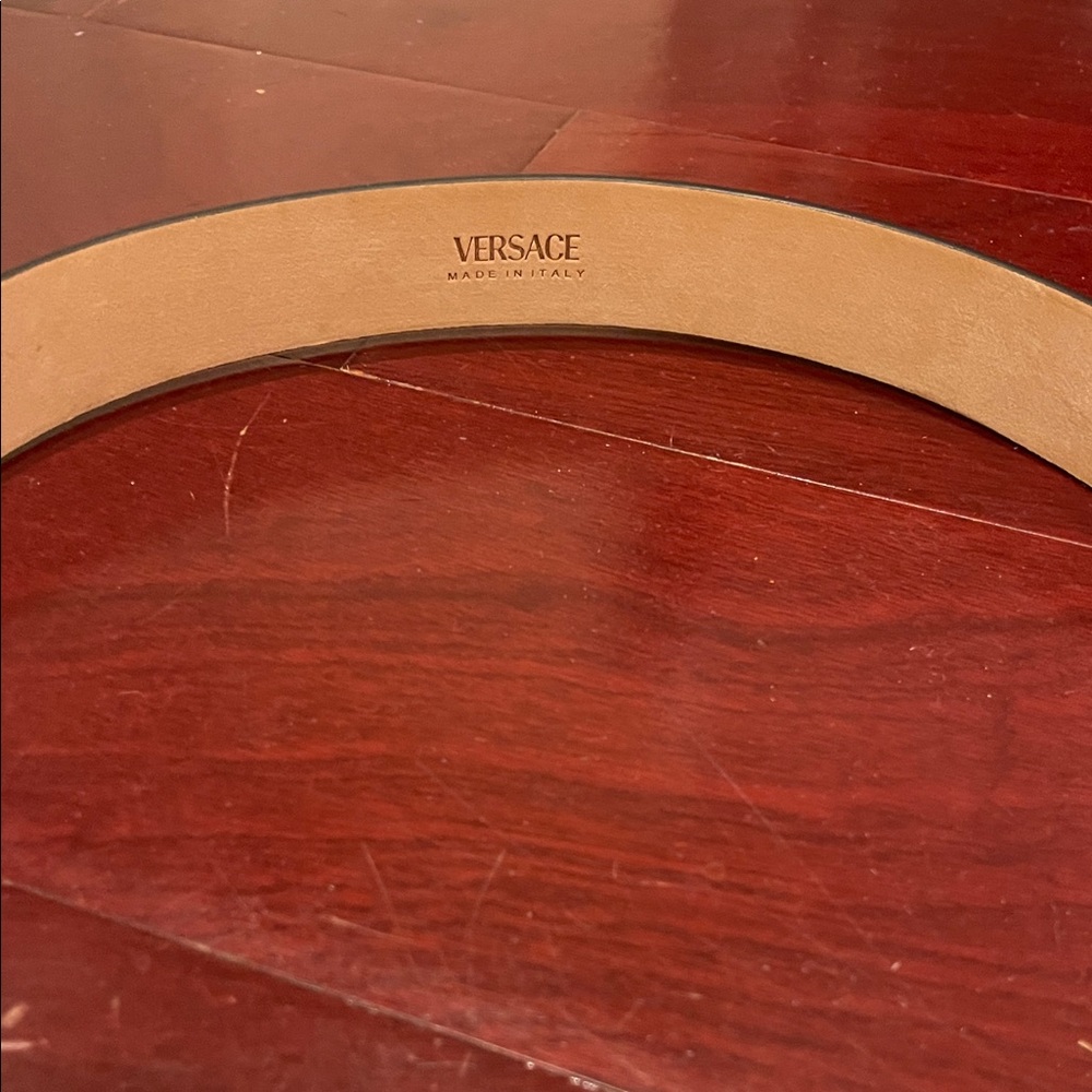 VERSACE SAFETY PIN LEATHER BELT 3 CM SIZE LARGE - Picture 5 of 6